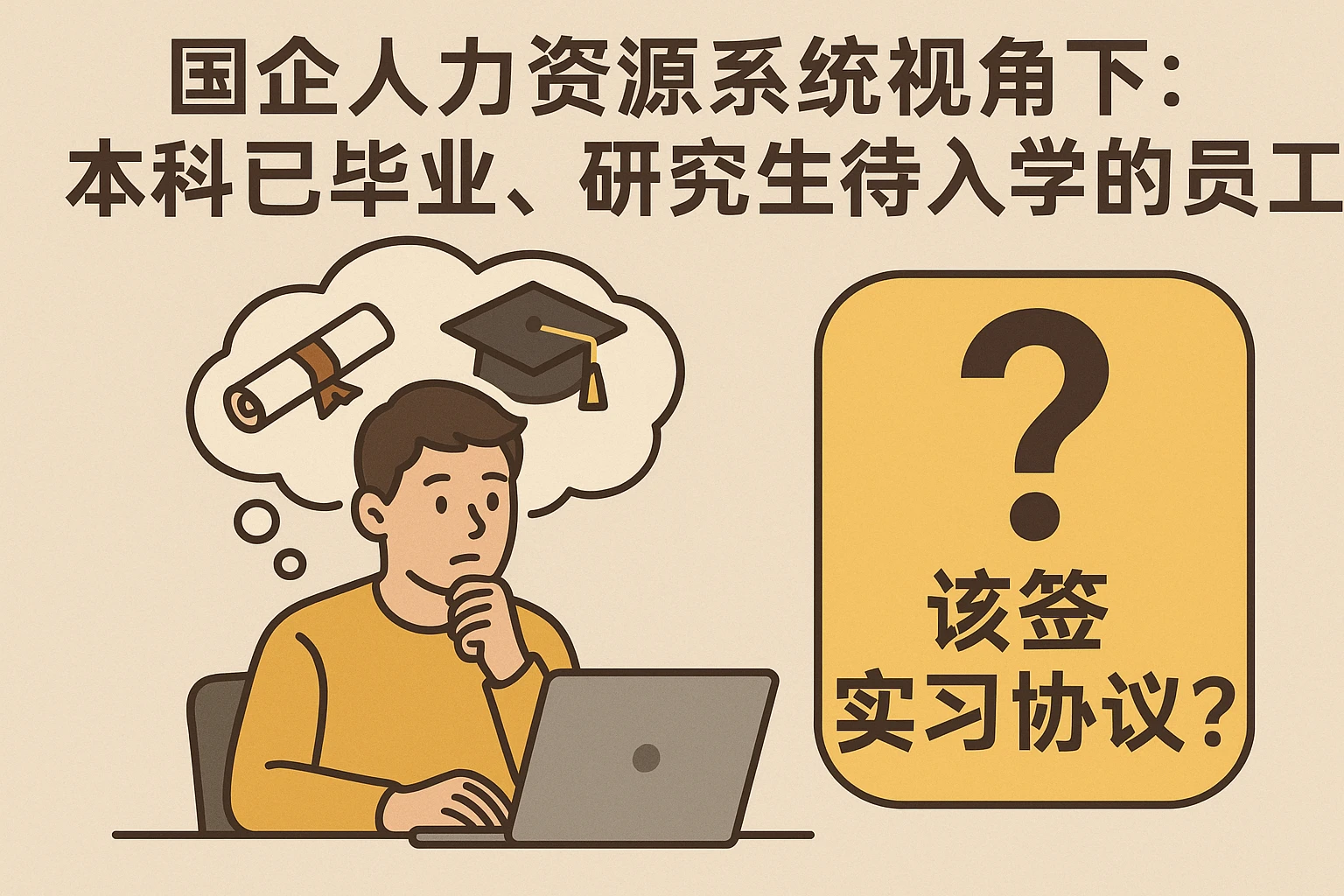 国企人力资源系统视角下：本科已毕业、研究生待入学的员工，该签实习协议吗？