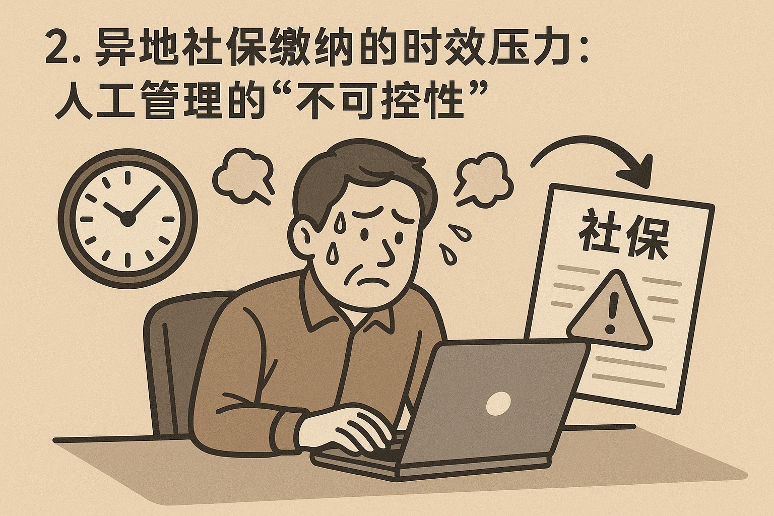 2. 异地社保缴纳的时效压力：人工管理的“不可控性”