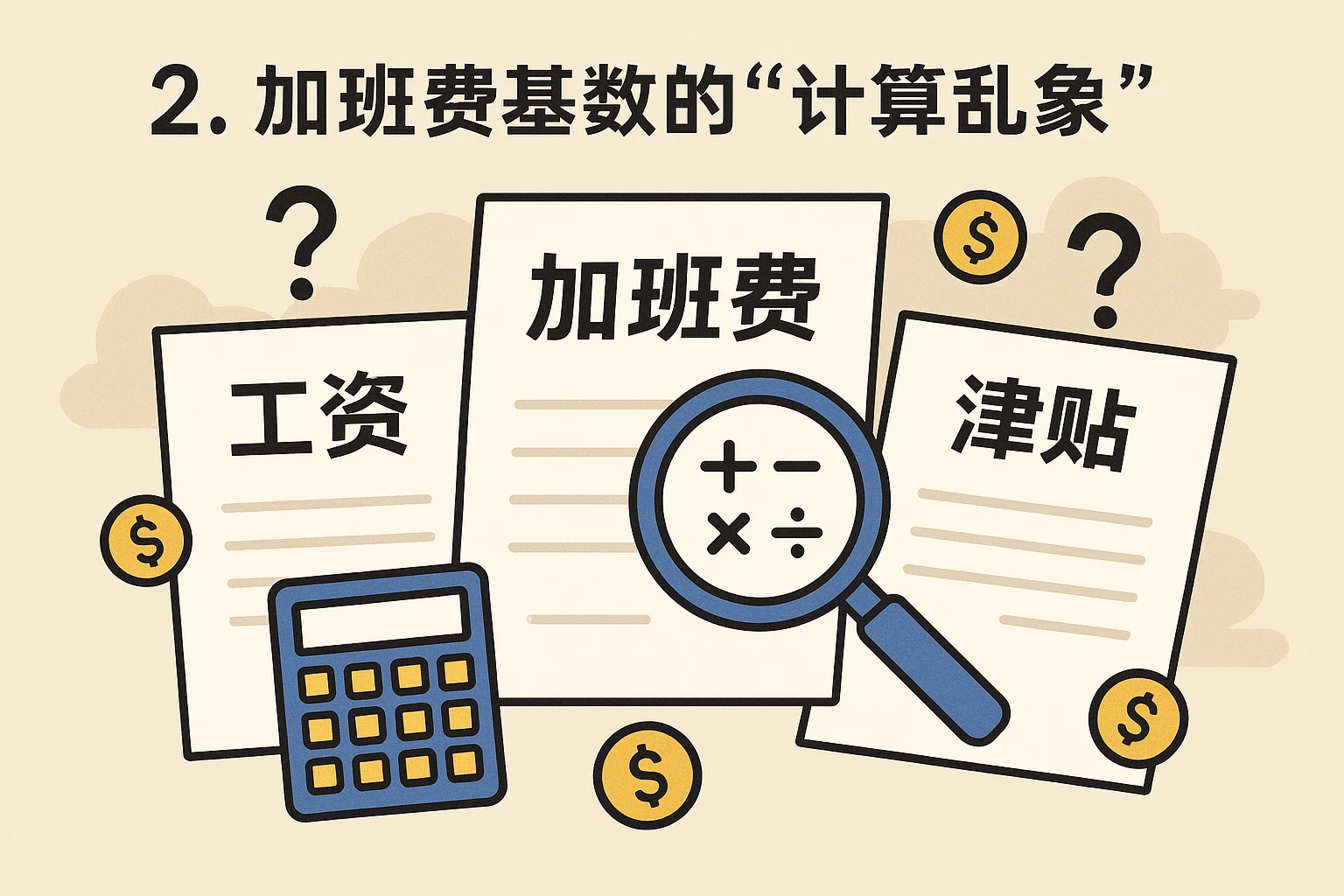 2. 加班费基数的“计算乱象”