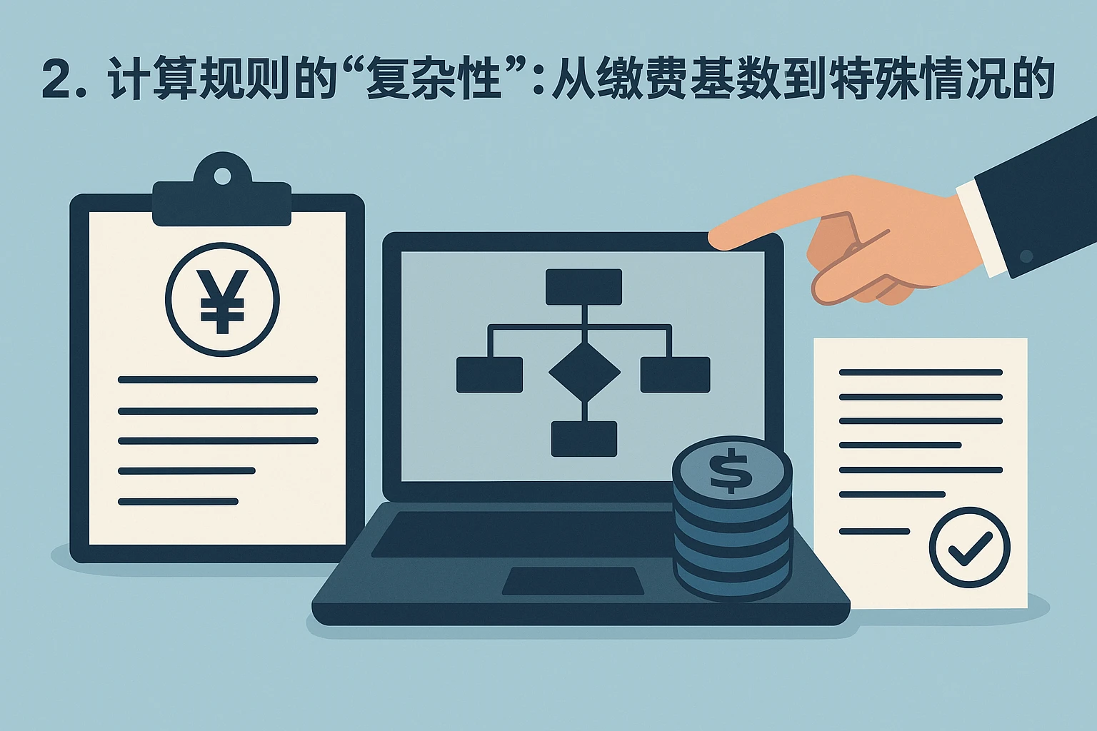 2. 计算规则的“复杂性”：从缴费基数到特殊情况的处理