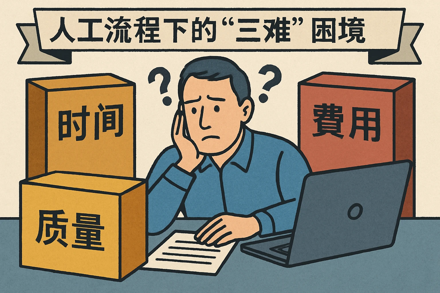 人工流程下的“三难”困境