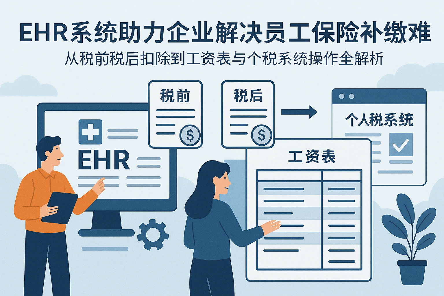EHR系统助力企业解决员工保险补缴难题——从税前税后扣除到工资表与个税系统操作全解析