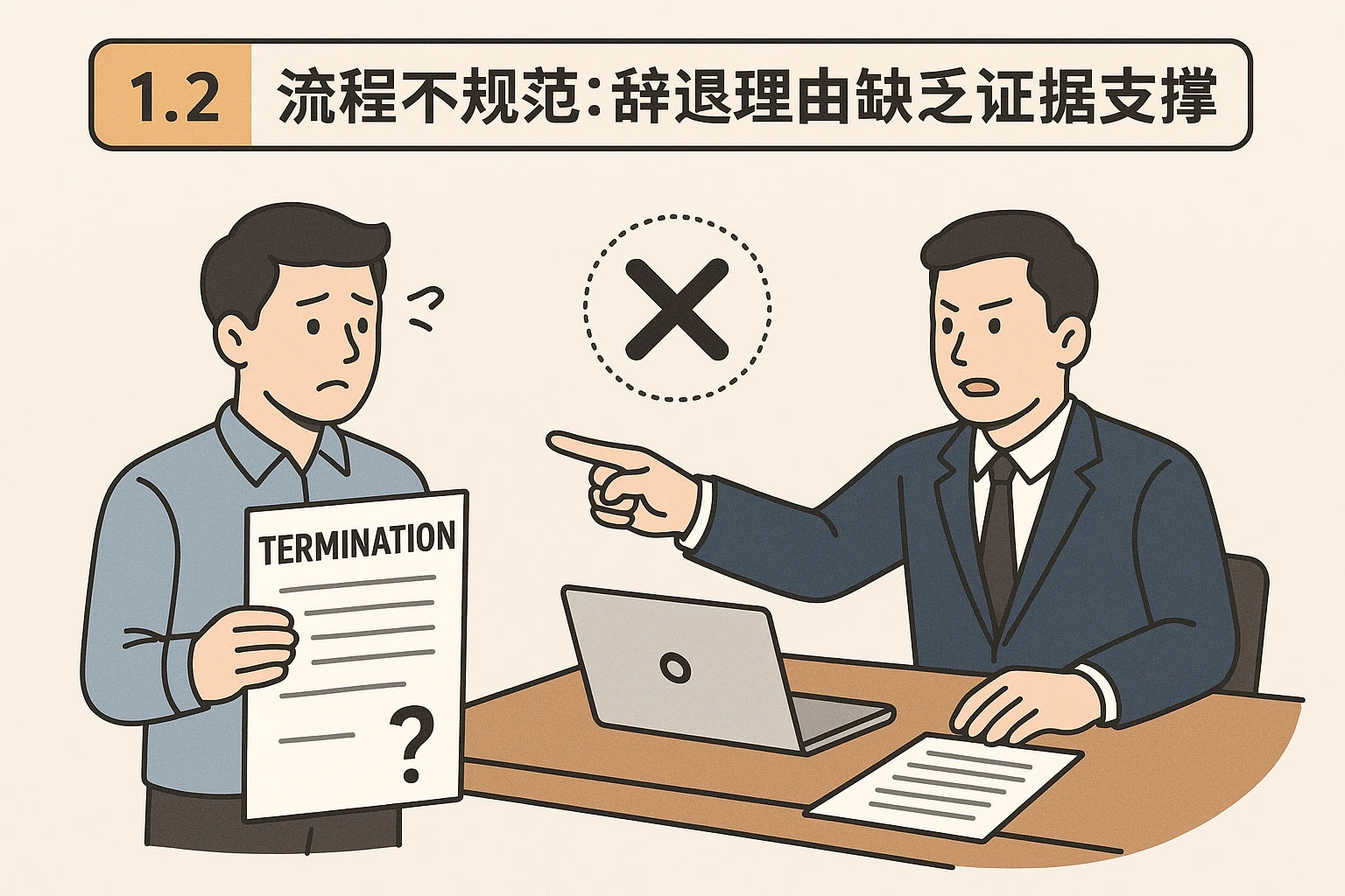 1.2 流程不规范：辞退理由缺乏证据支撑