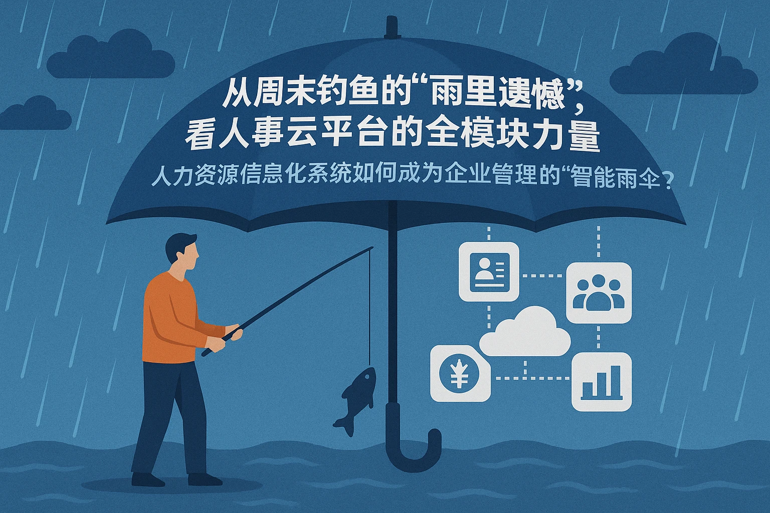 从周末钓鱼的“雨里遗憾”，看人事云平台的全模块力量——人力资源信息化系统如何成为企业管理的“智能雨伞”？