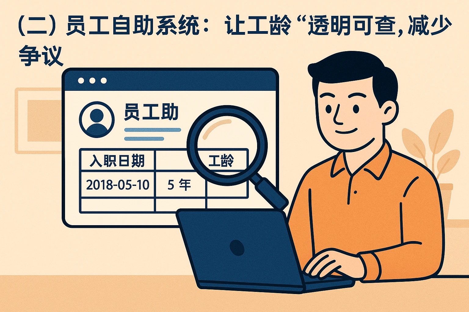 （二）员工自助系统：让工龄“透明可查”，减少争议