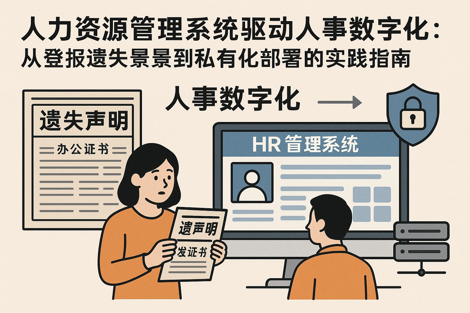人力资源管理系统驱动人事数字化：从登报遗失场景到私有化部署的实践指南