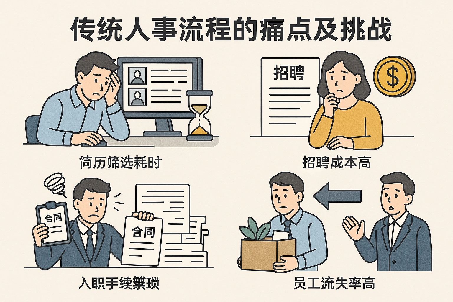 传统人事流程的痛点及挑战