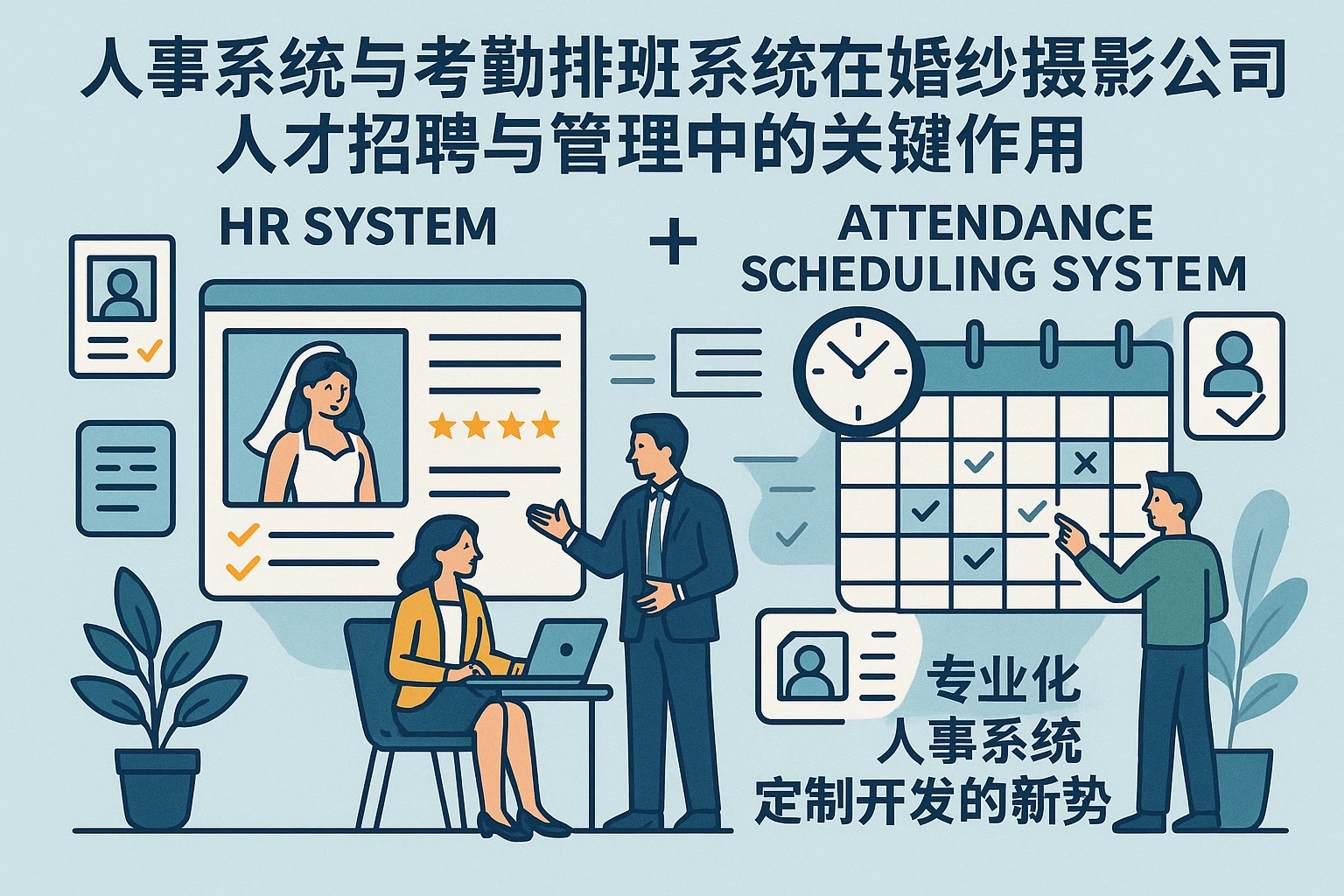 人事系统与考勤排班系统在婚纱摄影公司人才招聘与管理中的关键作用——专业化人事系统定制开发的新趋势