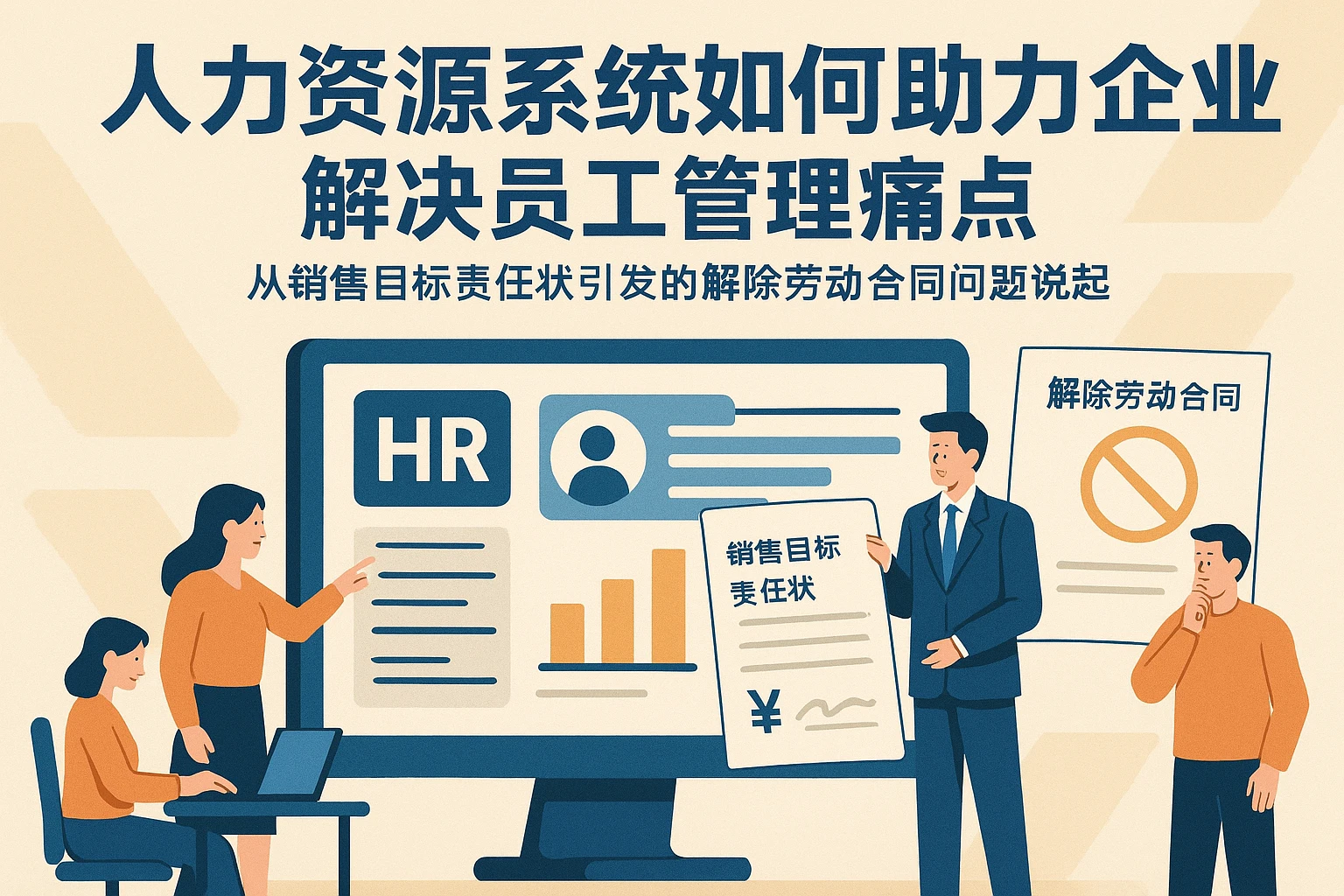 人力资源系统如何助力企业解决员工管理痛点——从销售目标责任状引发的解除劳动合同问题说起