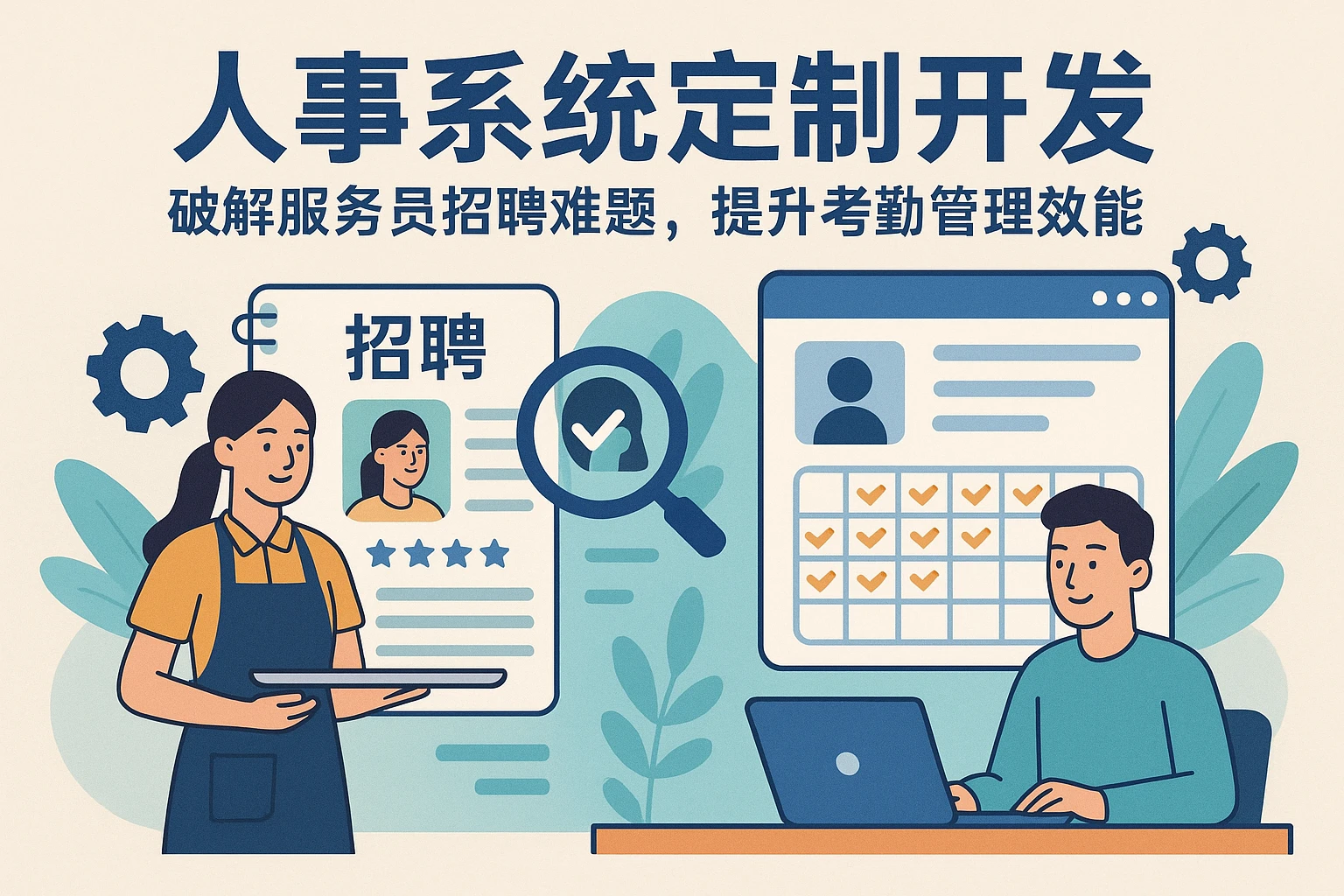 人事系统定制开发：破解服务员招聘难题，提升考勤管理效能