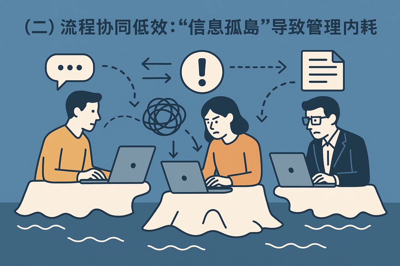 （二）流程协同低效：“信息孤岛”导致的管理内耗