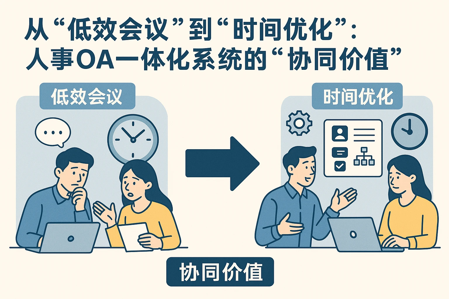 2. 从“低效会议”到“时间优化”：人事OA一体化系统的“协同价值”