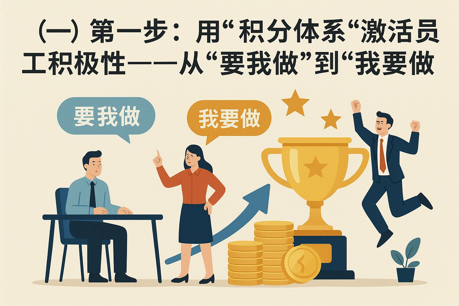 （一）第一步：用“积分体系”激活员工积极性——从“要我做”到“我要做”