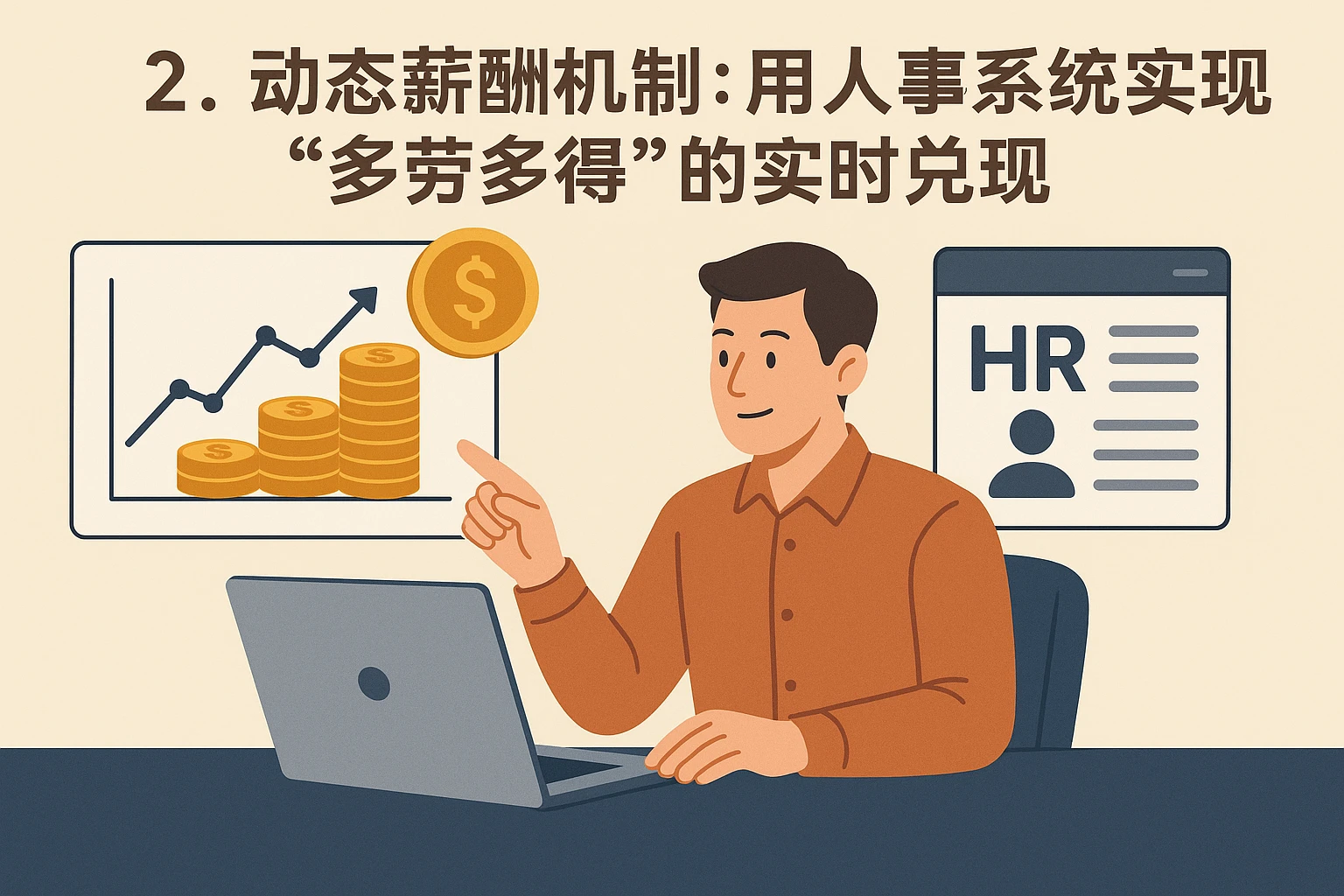 2. 动态薪酬机制：用人事系统实现“多劳多得”的实时兑现