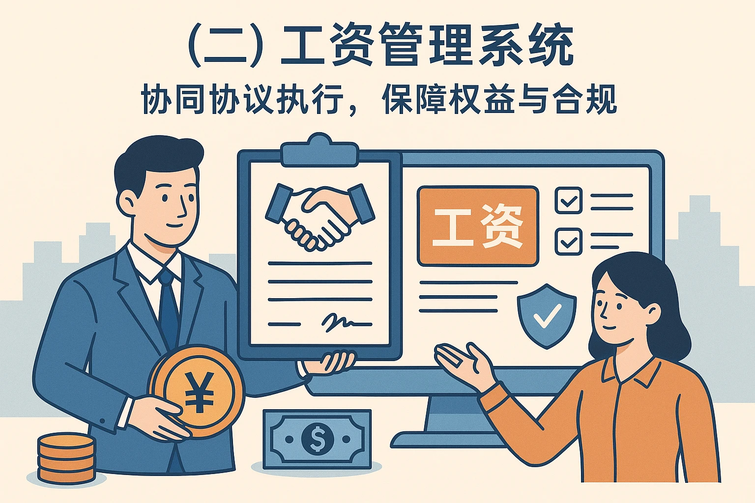 （二）工资管理系统：协同协议执行，保障权益与合规