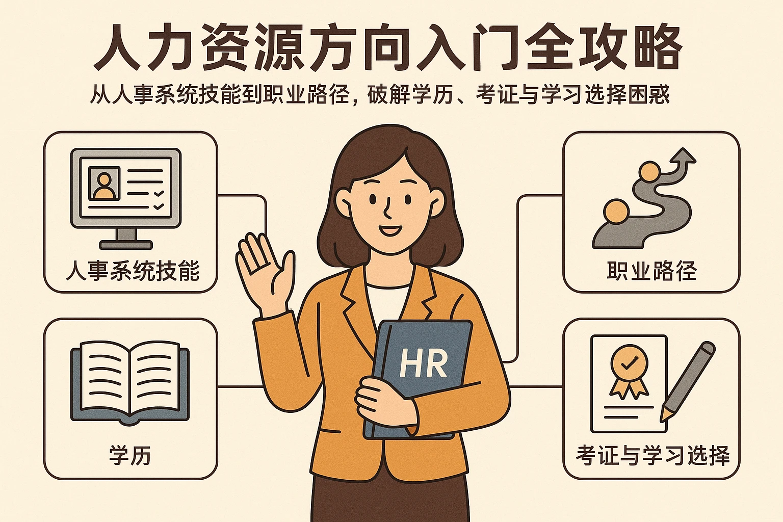 人力资源方向入门全攻略：从人事系统技能到职业路径，破解学历、考证与学习选择困惑