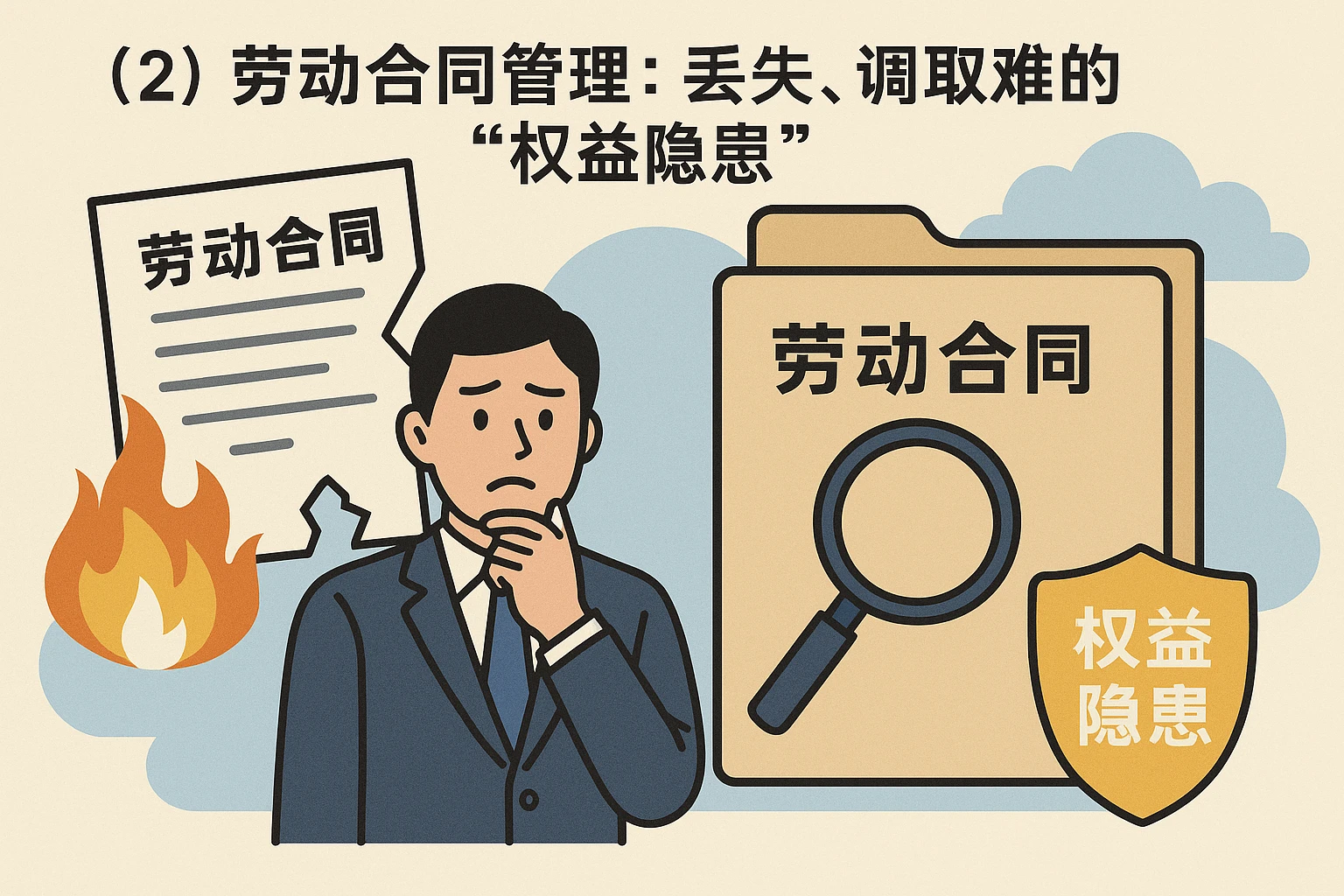 （2）劳动合同管理：丢失、调取难的“权益隐患”