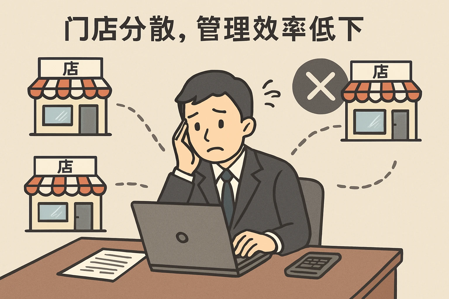 2. 门店分散，管理效率低下