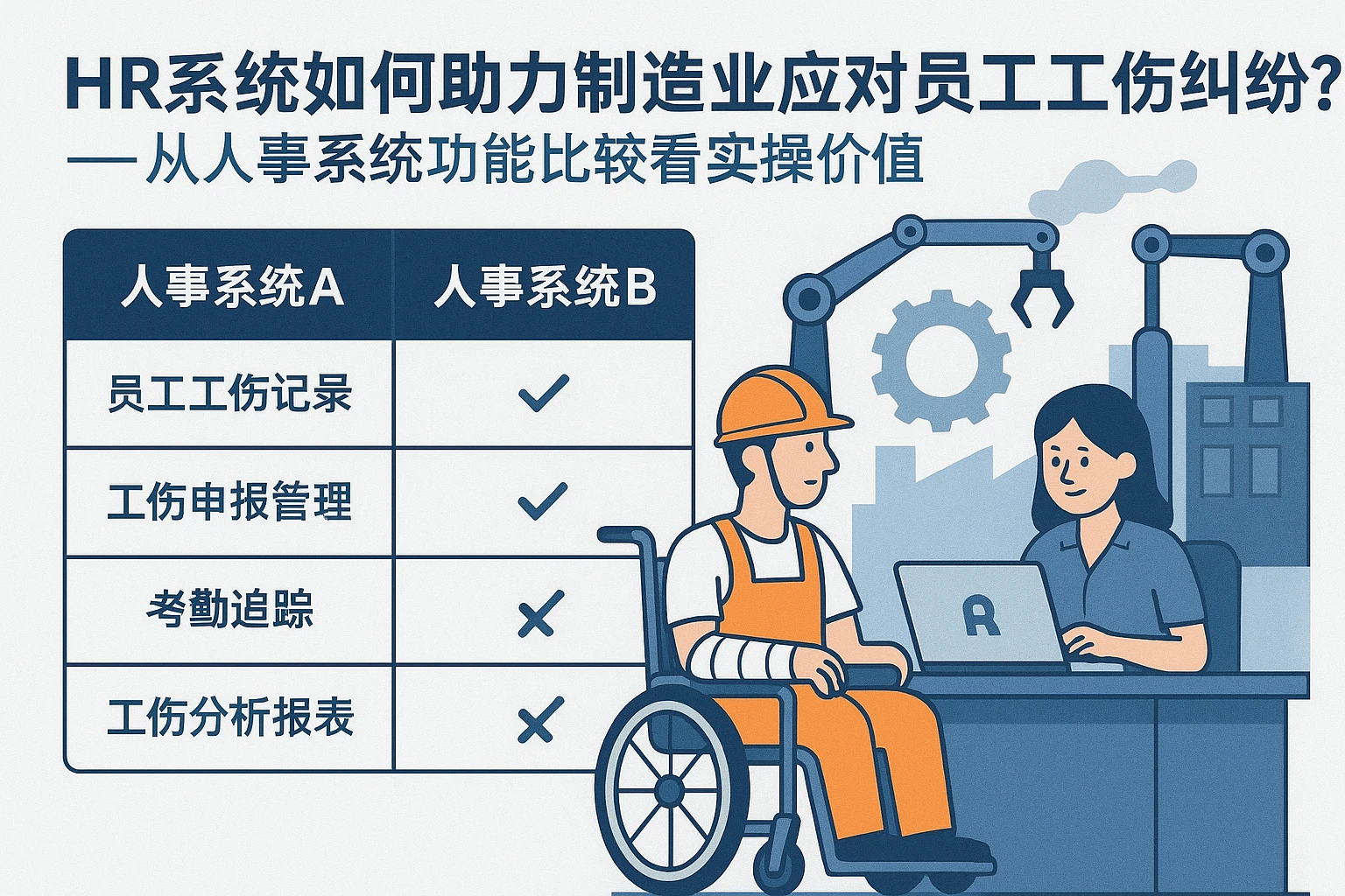 HR系统如何助力制造业应对员工工伤纠纷？——从人事系统功能比较看实操价值