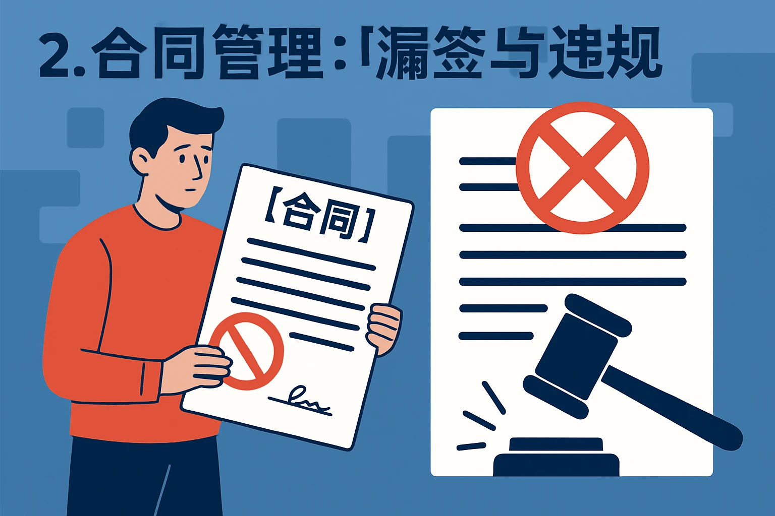 2. 合同管理：“漏签”与“违规”交织