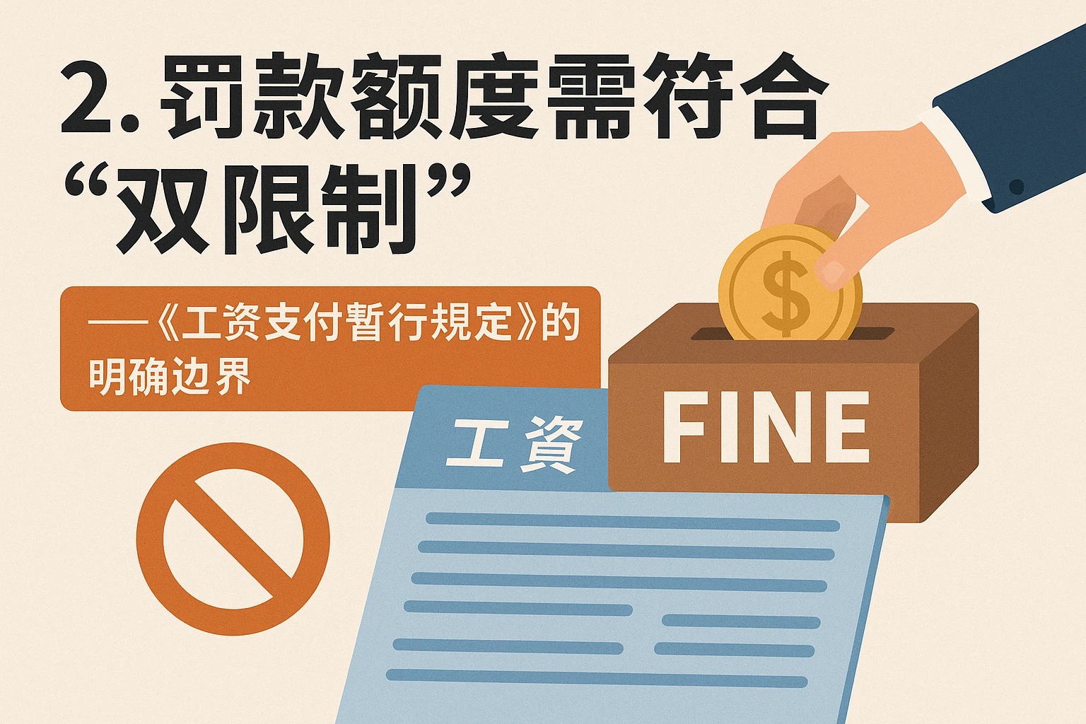 2. 罚款额度需符合“双限制”——《工资支付暂行规定》的明确边界
