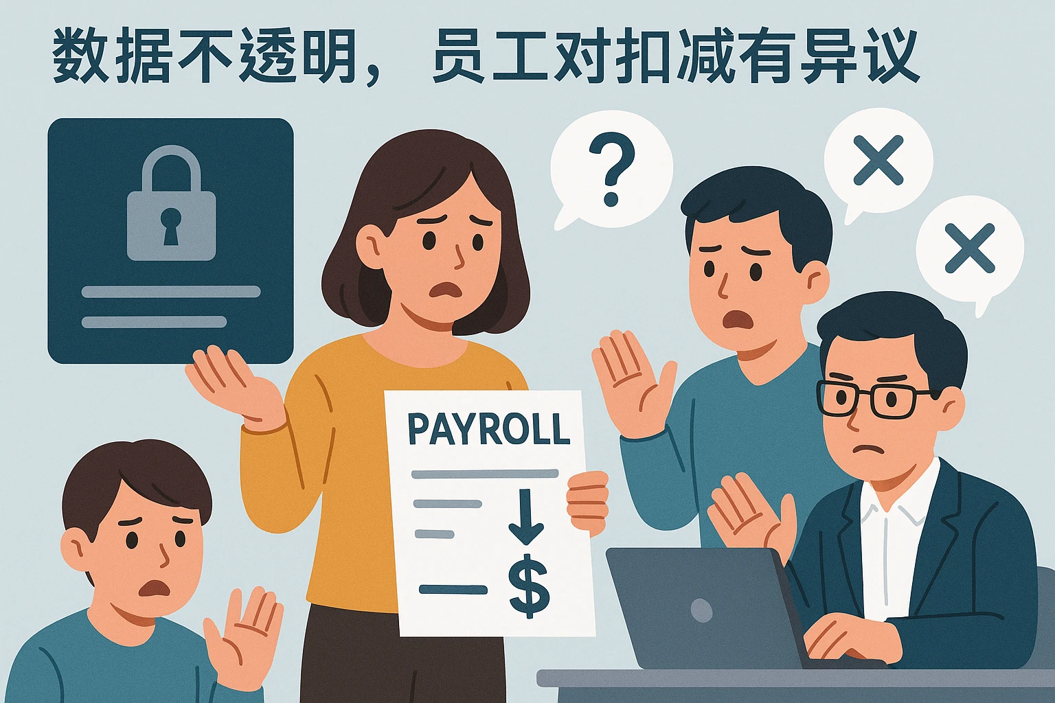 2. 数据不透明，员工对扣减有异议