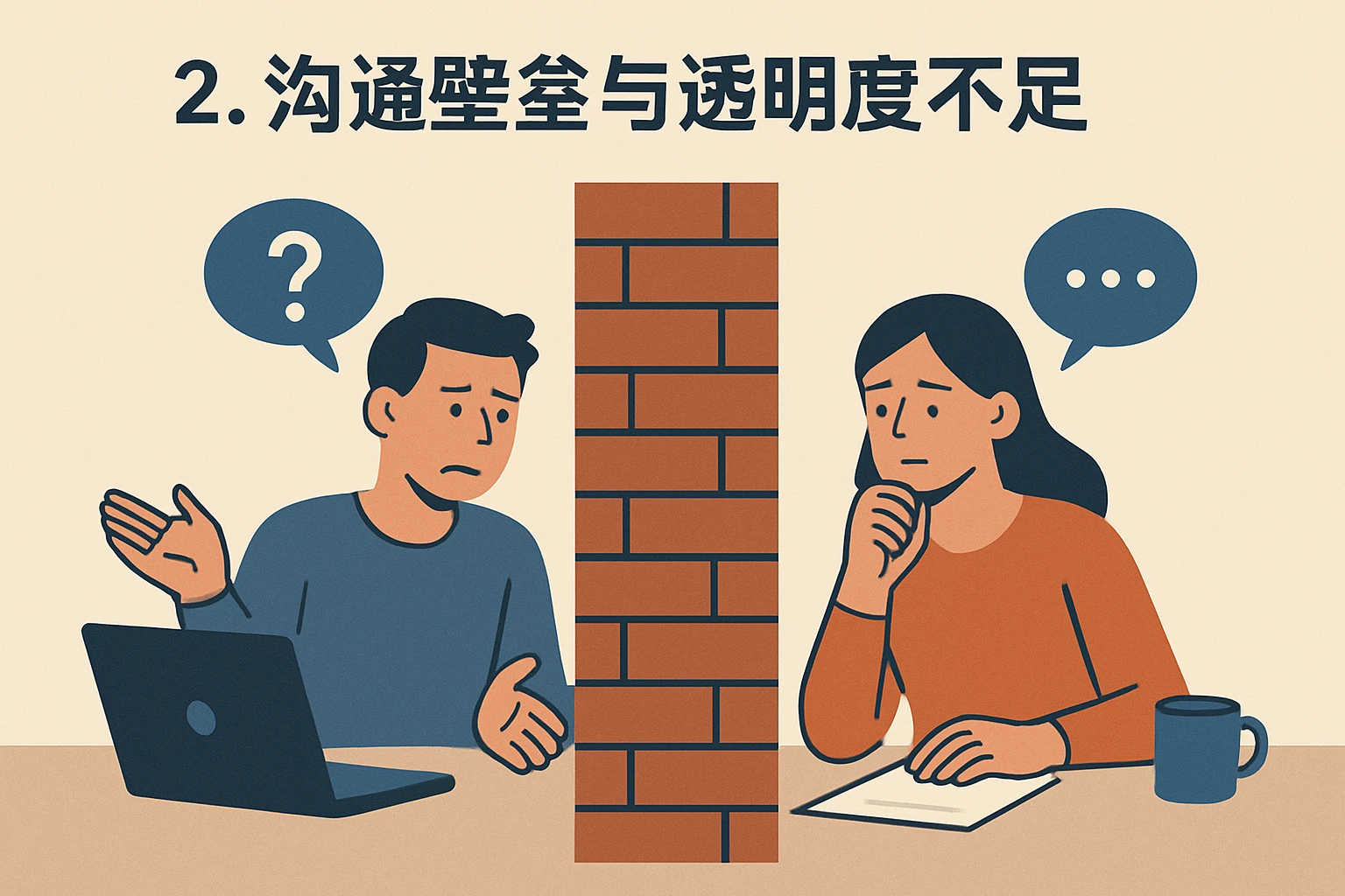 2. 沟通壁垒与透明度不足