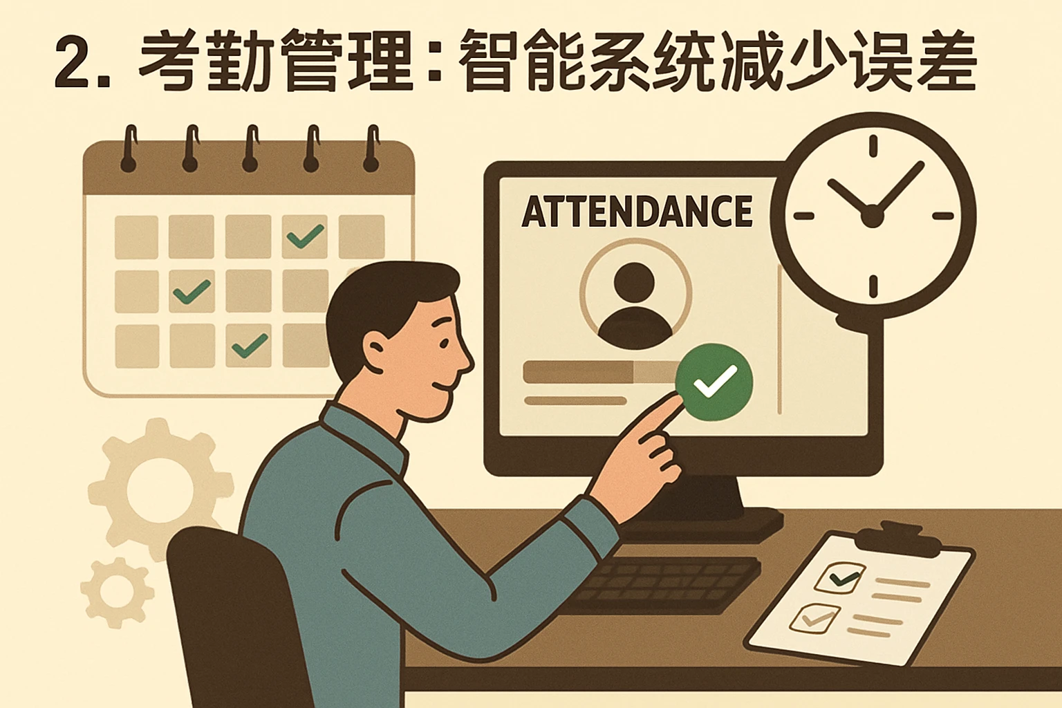 2. 考勤管理：智能系统减少误差