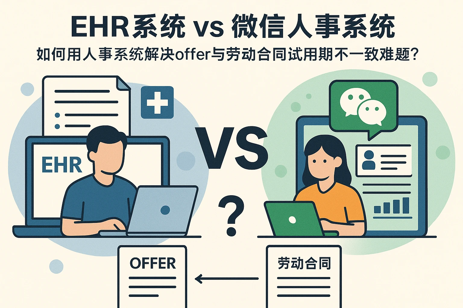 EHR系统 vs 微信人事系统：如何用人事系统解决offer与劳动合同试用期不一致难题？