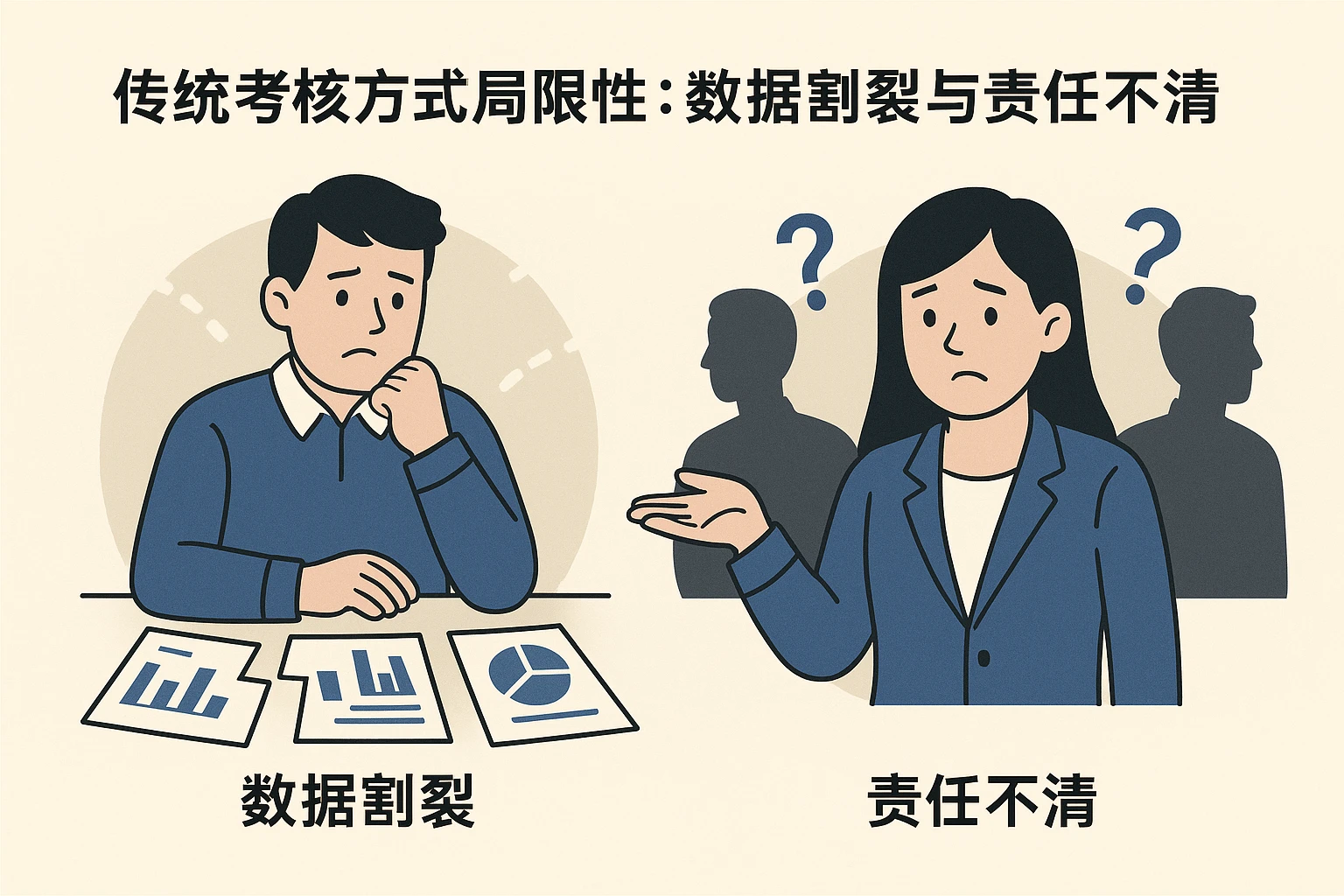 2. 传统考核方式局限性：数据割裂与责任不清