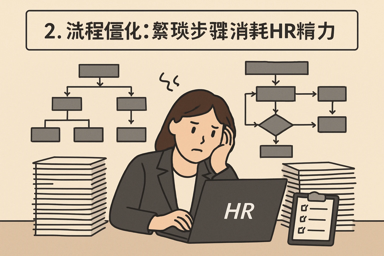 2. 流程僵化：繁琐步骤消耗HR精力