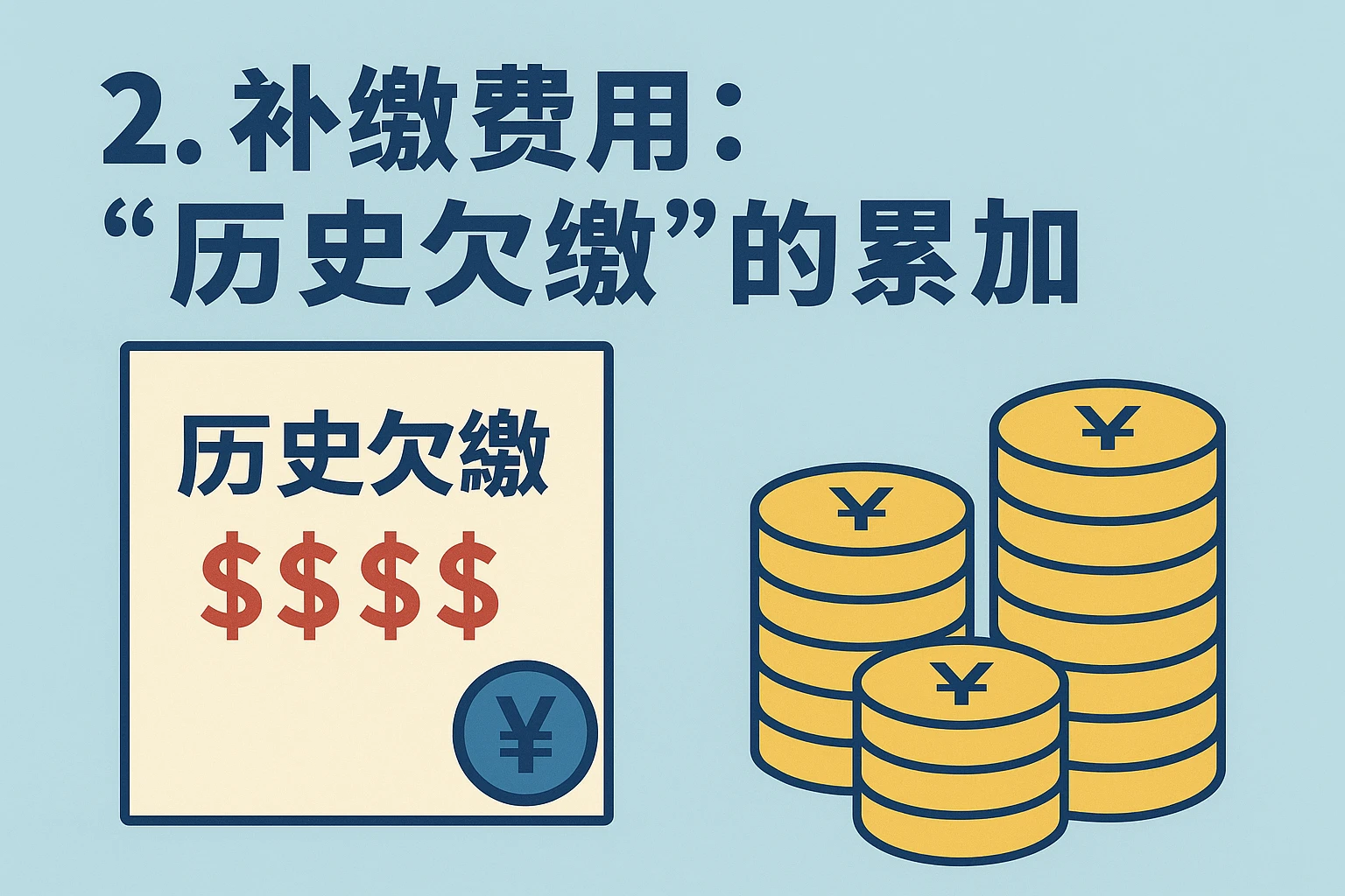 2. 补缴费用：“历史欠缴”的累加