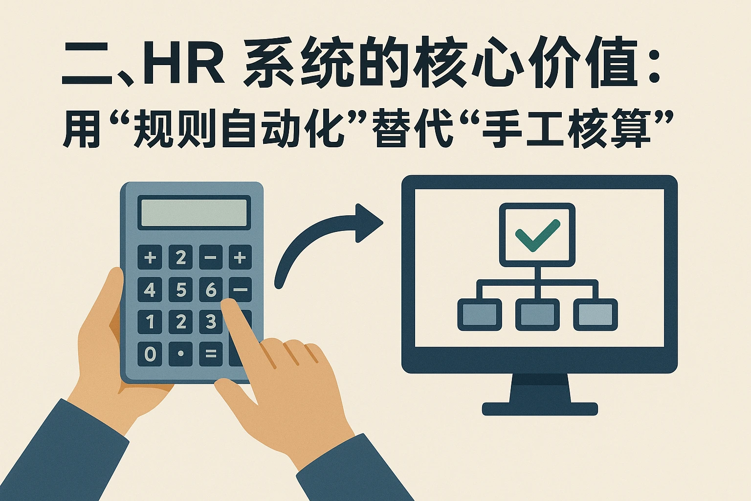 二、HR系统的核心价值：用“规则自动化”替代“手工核算”