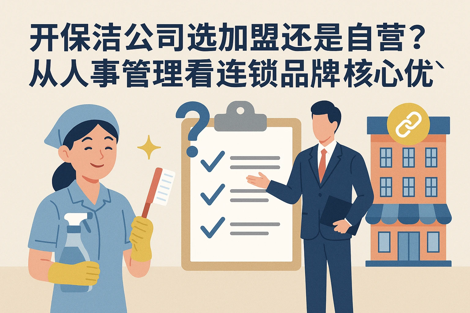 开保洁公司选加盟还是自营？从人事管理看连锁品牌的核心优势