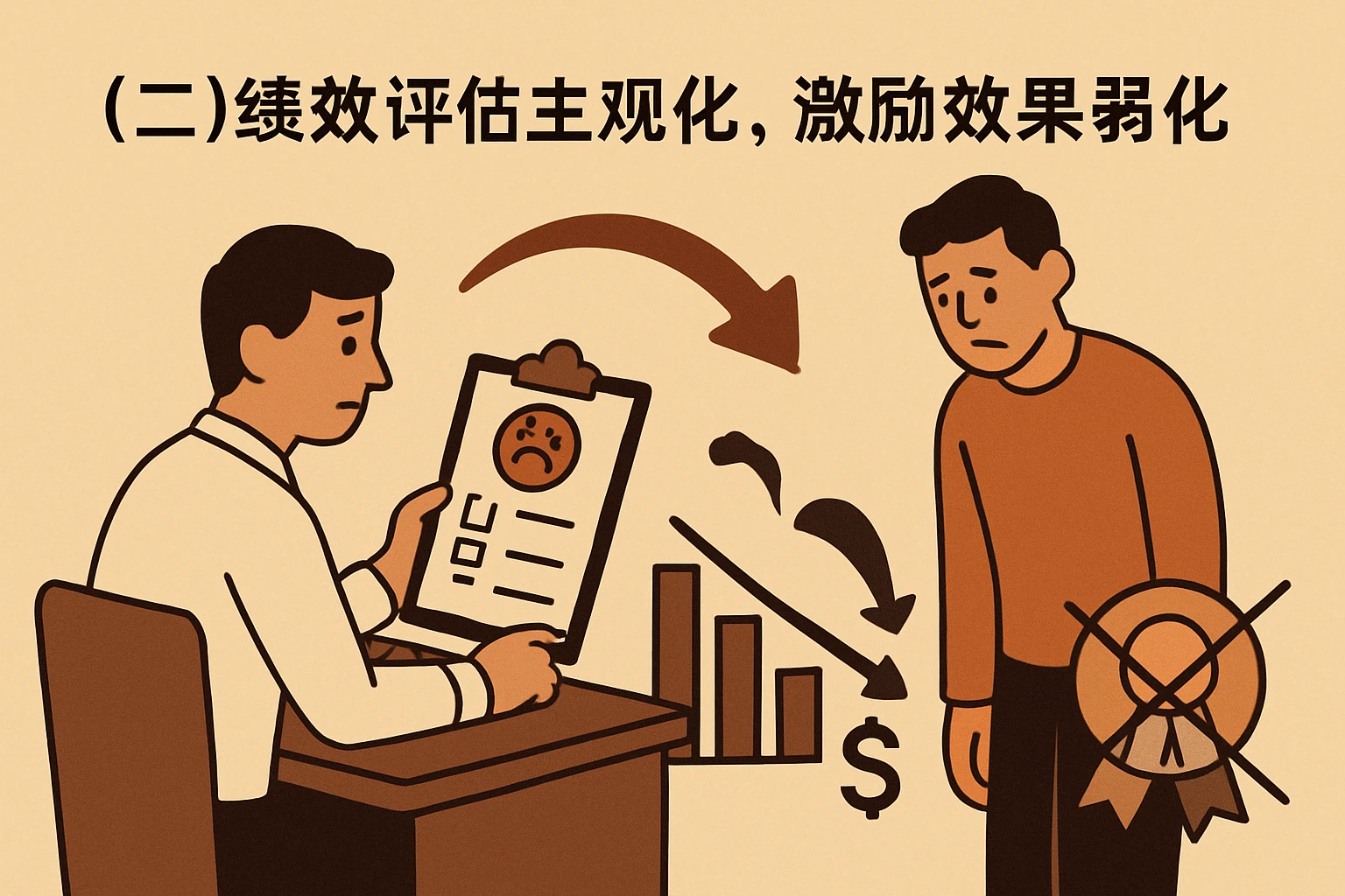 （二）绩效评估主观化，激励效果弱化