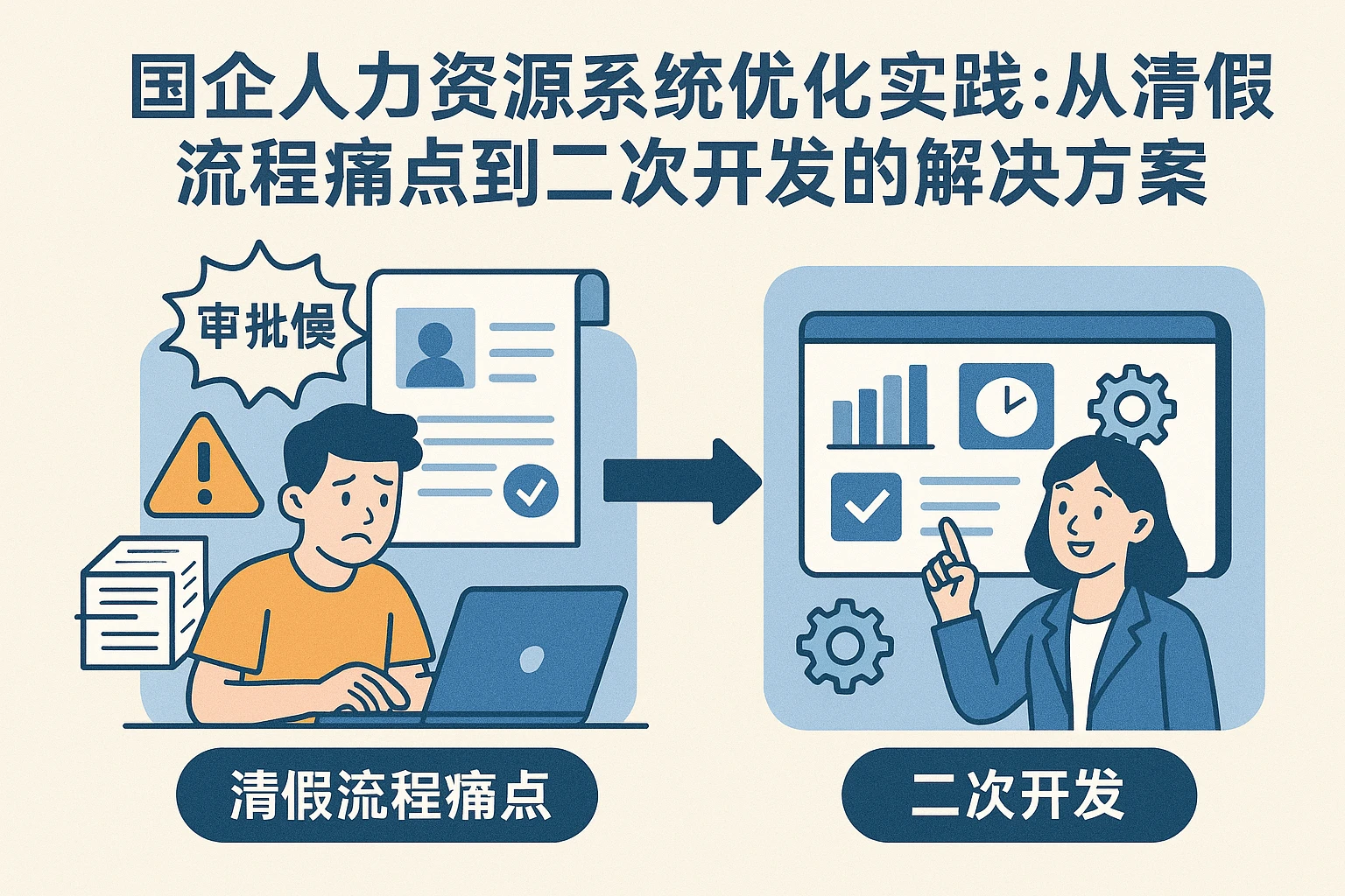 国企人力资源系统优化实践：从请假流程痛点到二次开发的解决方案
