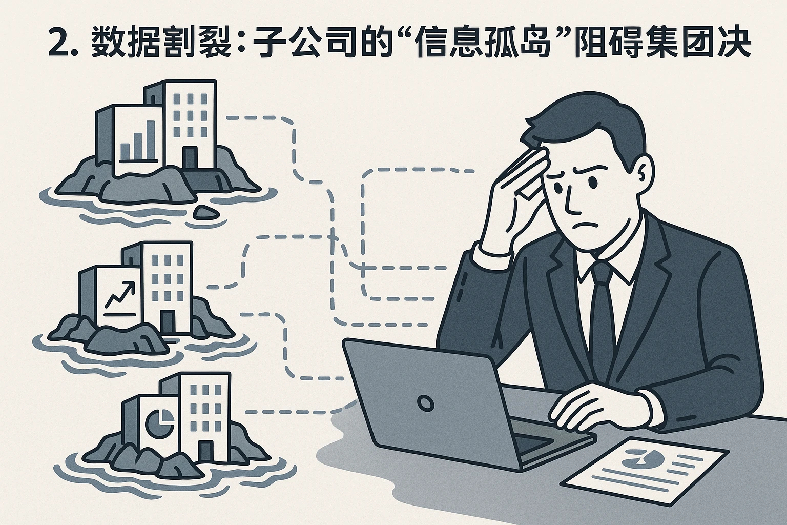 2. 数据割裂：子公司的“信息孤岛”阻碍集团决策