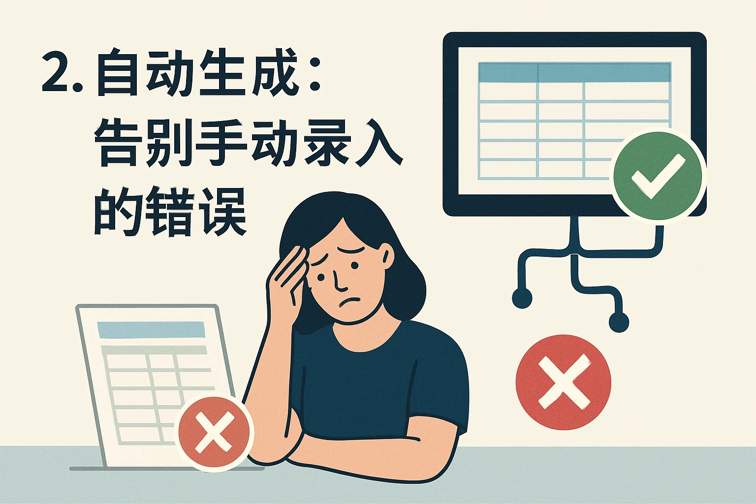 2. 自动生成：告别手动录入的错误