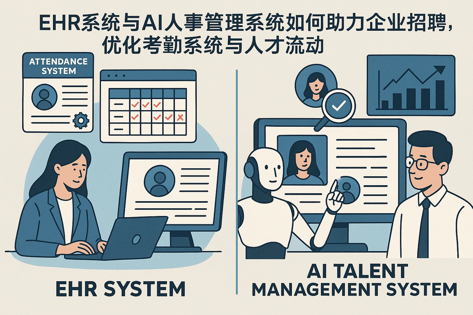 EHR系统与AI人事管理系统如何助力企业招聘淡季，优化考勤系统与人才流动