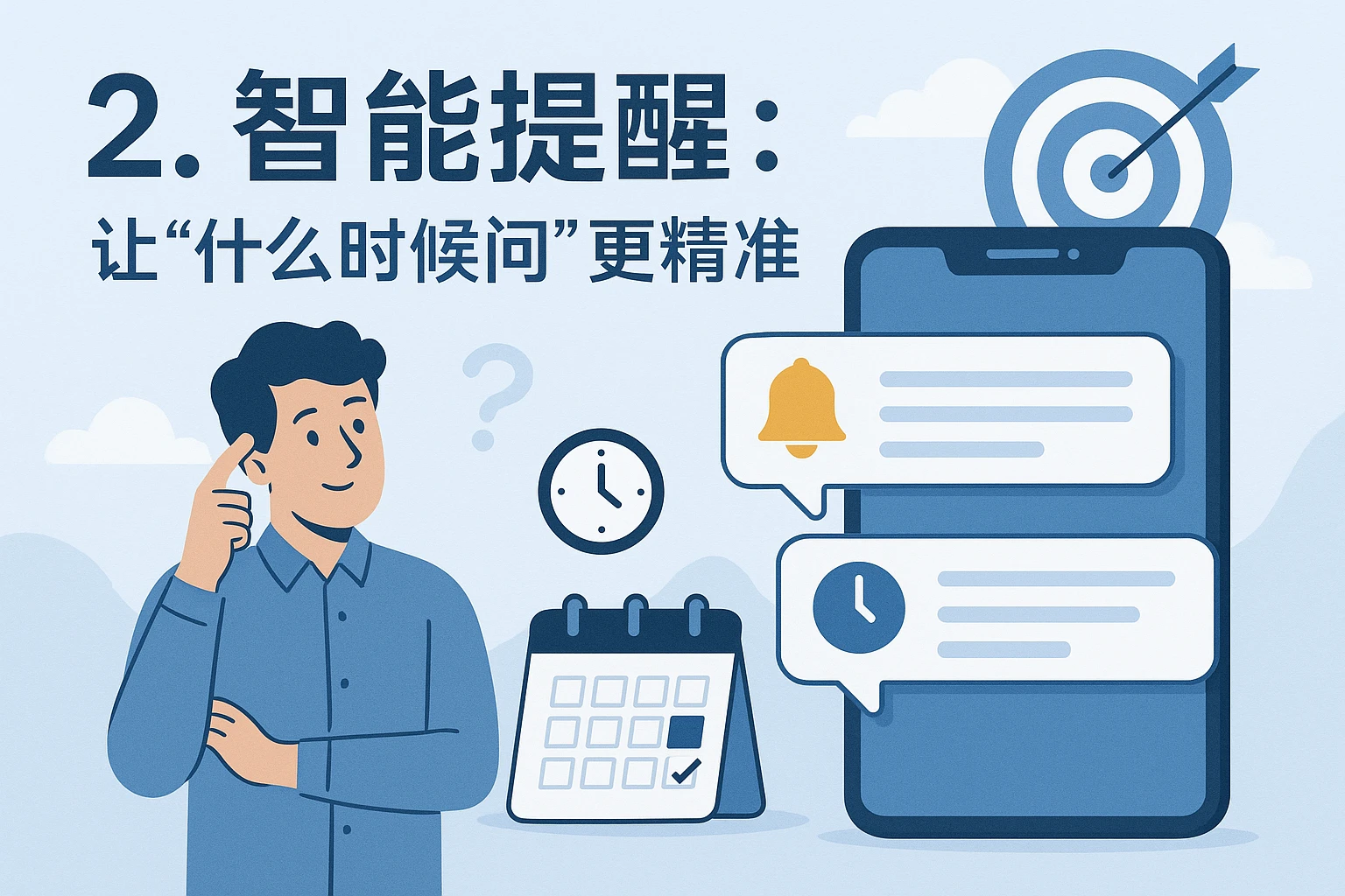 2. 智能提醒：让“什么时候问”更精准