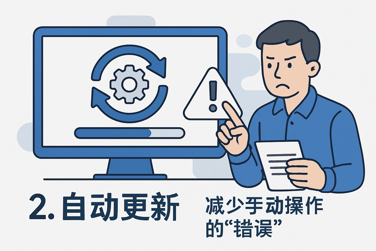 2. 自动更新：减少手动操作的“错误”