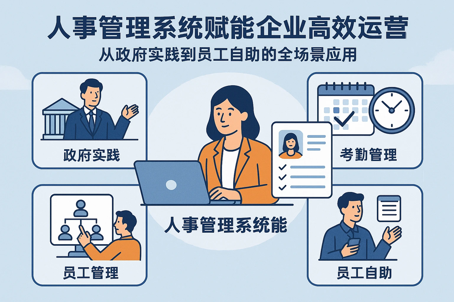 人事管理系统赋能企业高效运营：从政府实践到员工自助的全场景应用