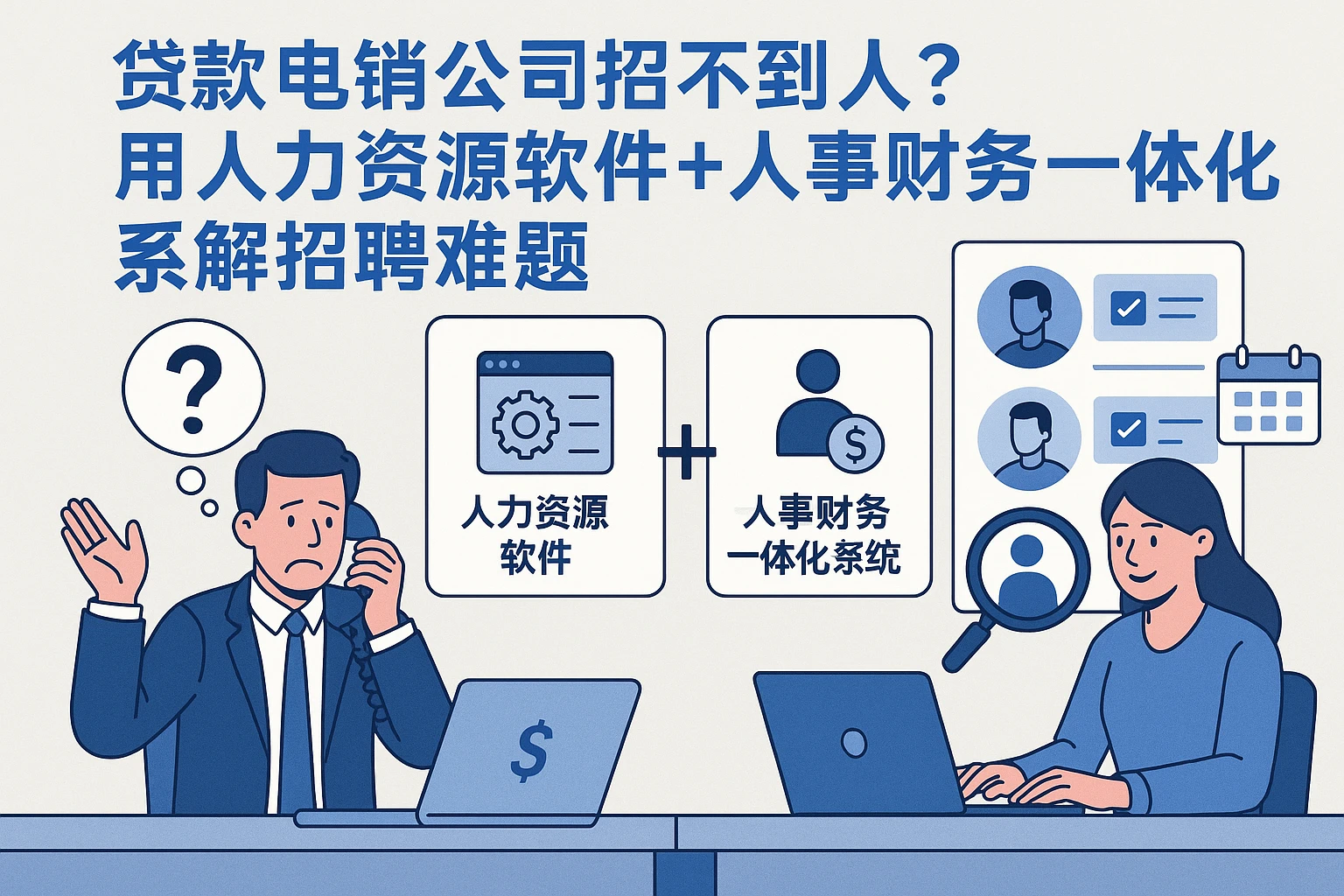 贷款电销公司招不到人？用人力资源软件+人事财务一体化系统破解招聘难题