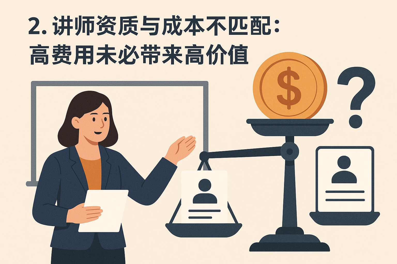 2. 讲师资质与成本不匹配：高费用未必带来高价值