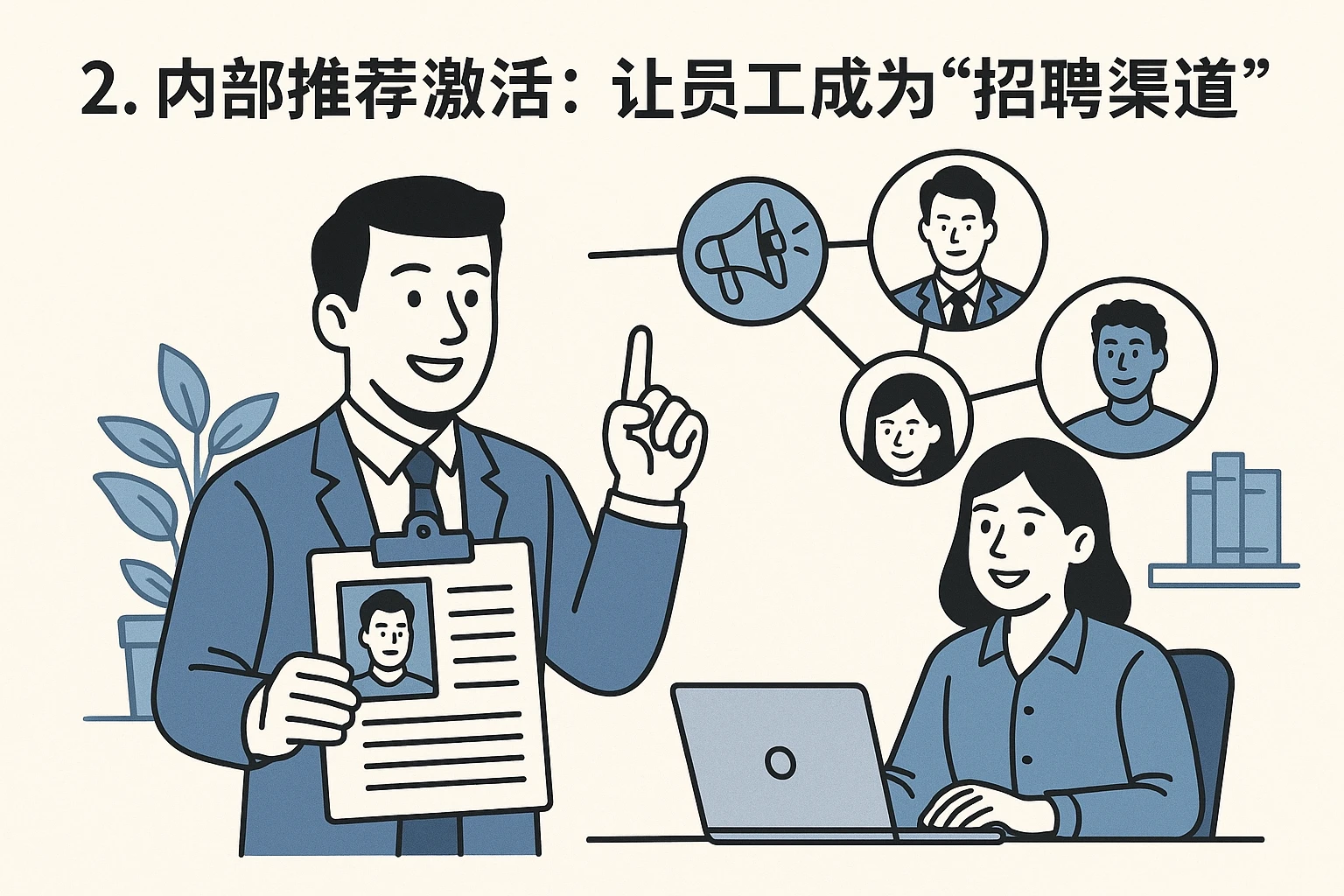 2. 内部推荐激活：让员工成为“招聘渠道”