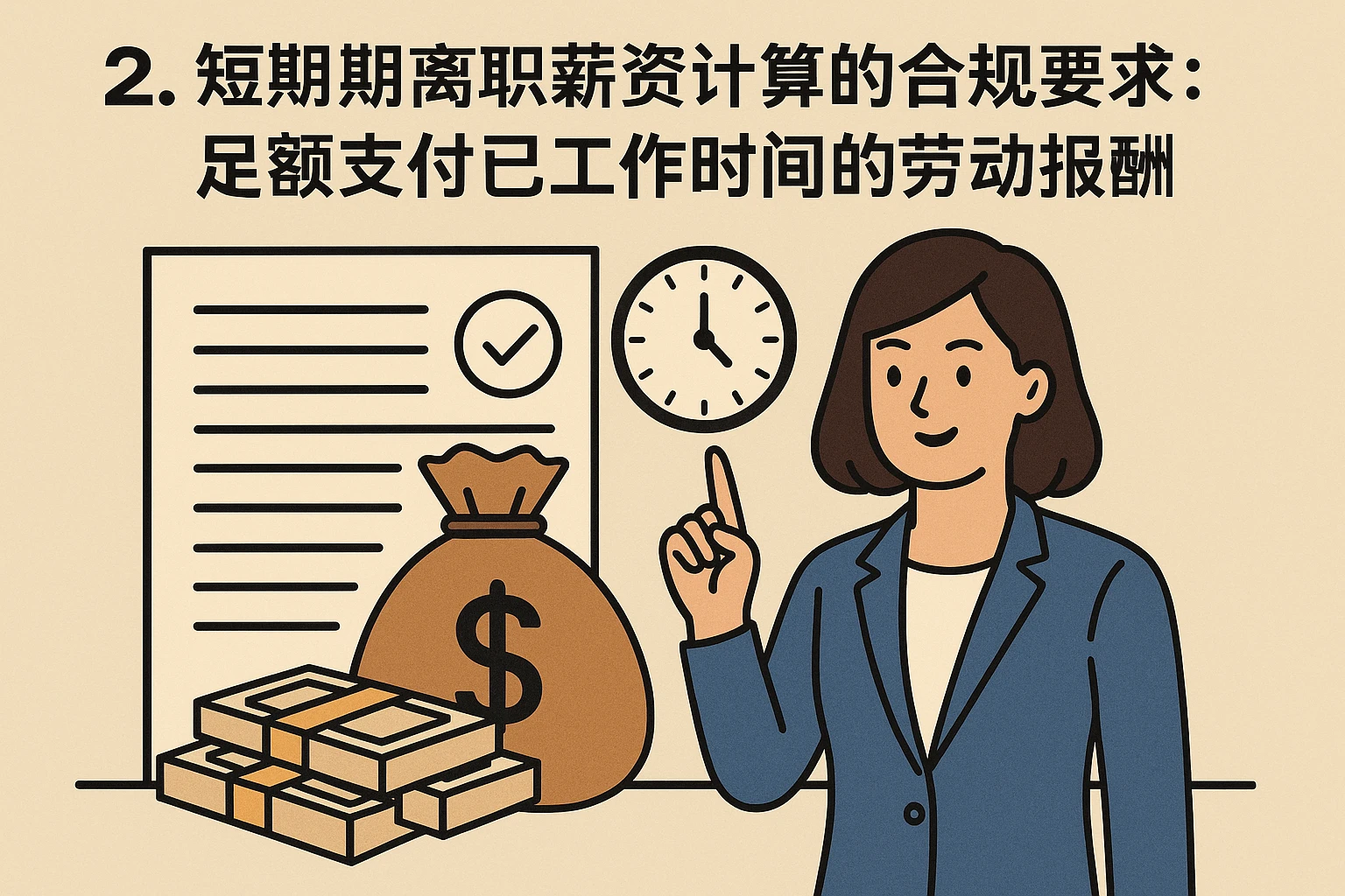 2. 短期离职薪资计算的合规要求：足额支付已工作时间的劳动报酬