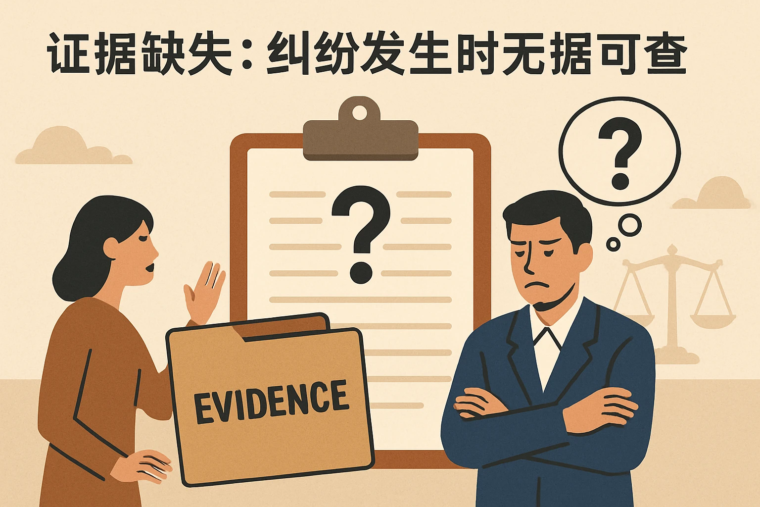 2. 证据缺失：纠纷发生时无据可查