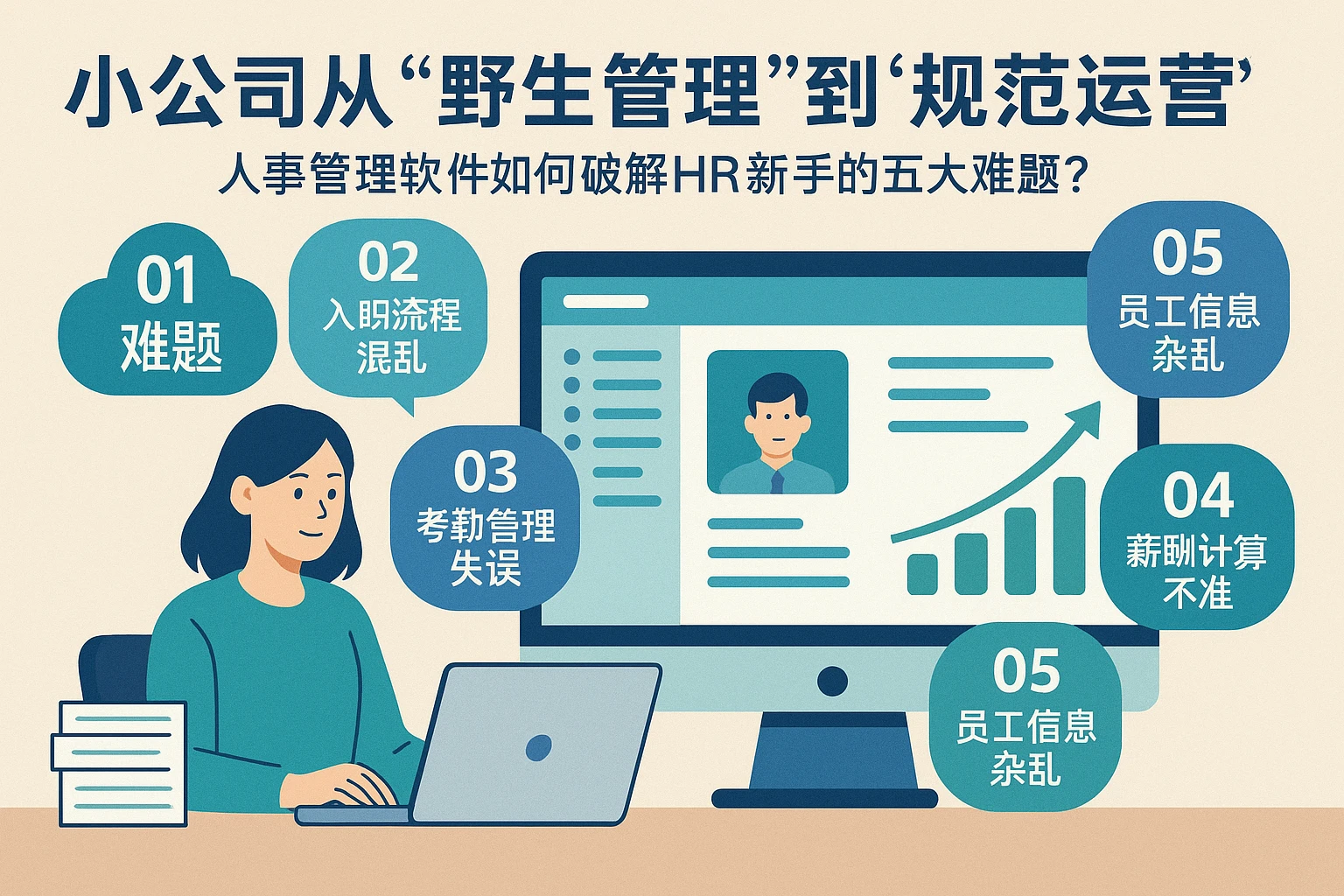 小公司从“野生管理”到“规范运营”：人事管理软件如何破解HR新手的五大难题？