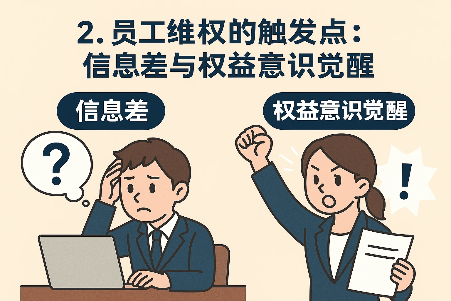 2. 员工维权的触发点：信息差与权益意识觉醒