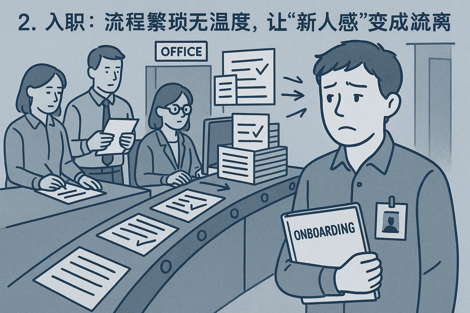 2. 入职：流程繁琐无温度，让“新人感”变成“疏离感”